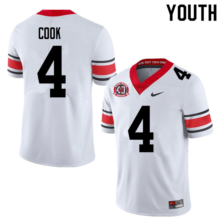 2020 Youth #4 James Cook Georgia Bulldogs 1980 National Champions 40th Anniversary College Football - Click Image to Close